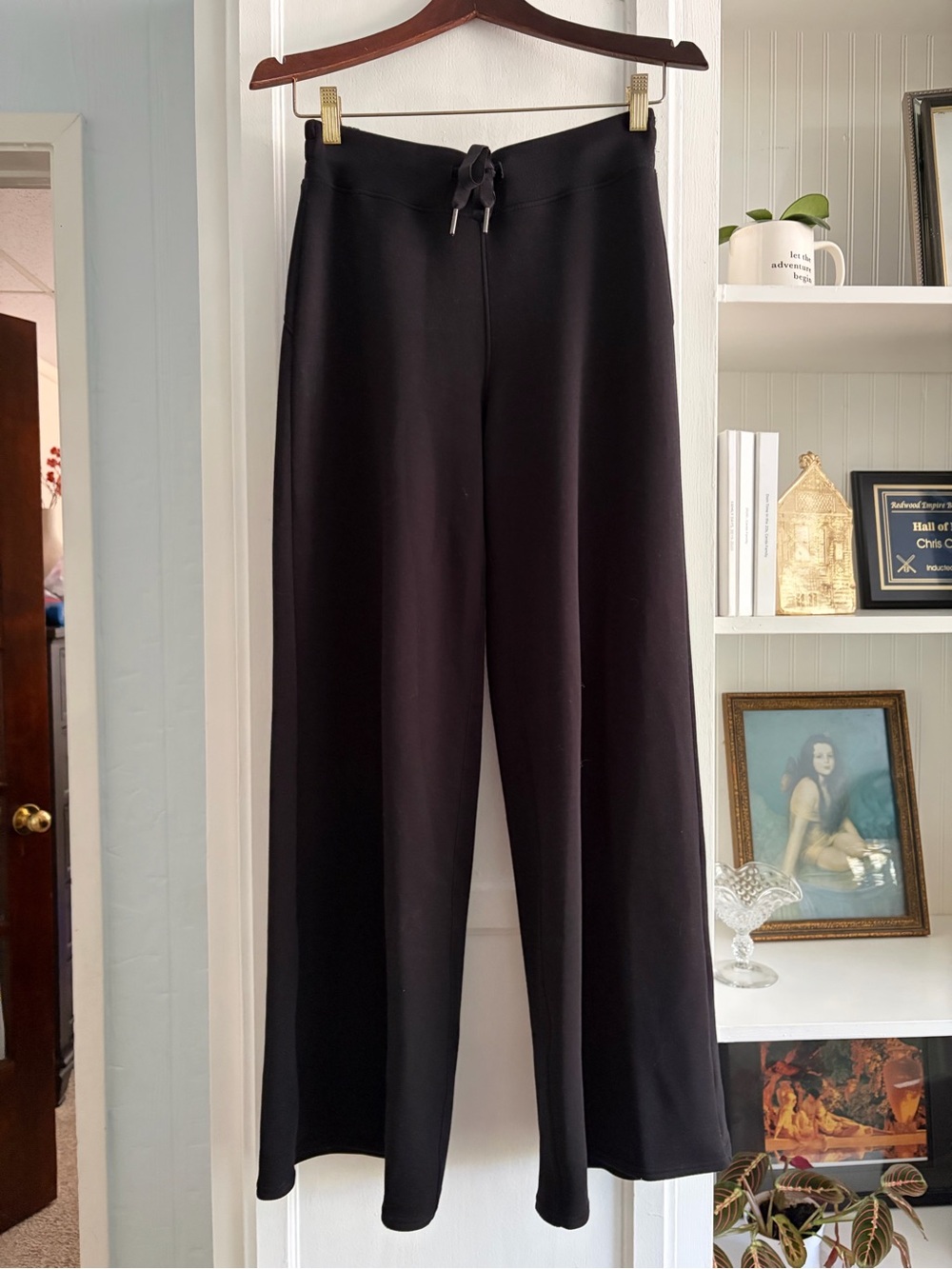 SPANX Black Wide-Leg Lounge Pants with Drawstring